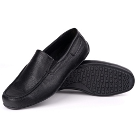 Polbut Mænds læder moccasins 2105 sort fedt ærter 3