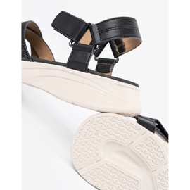 Sergio Leone Kvinders sandal på en hvid platform sort 1