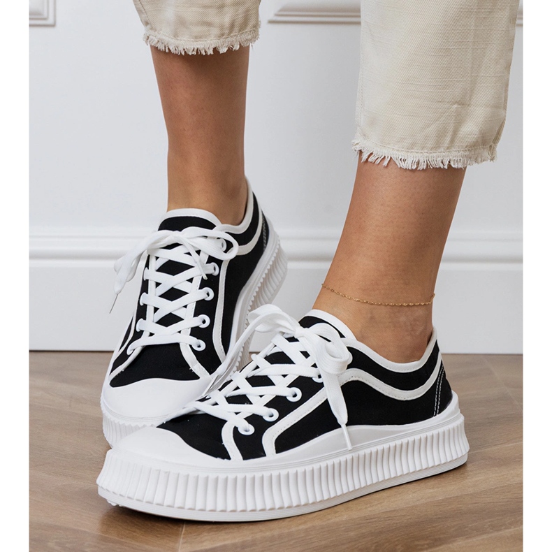 Sorte platformssneakers til kvinder 2