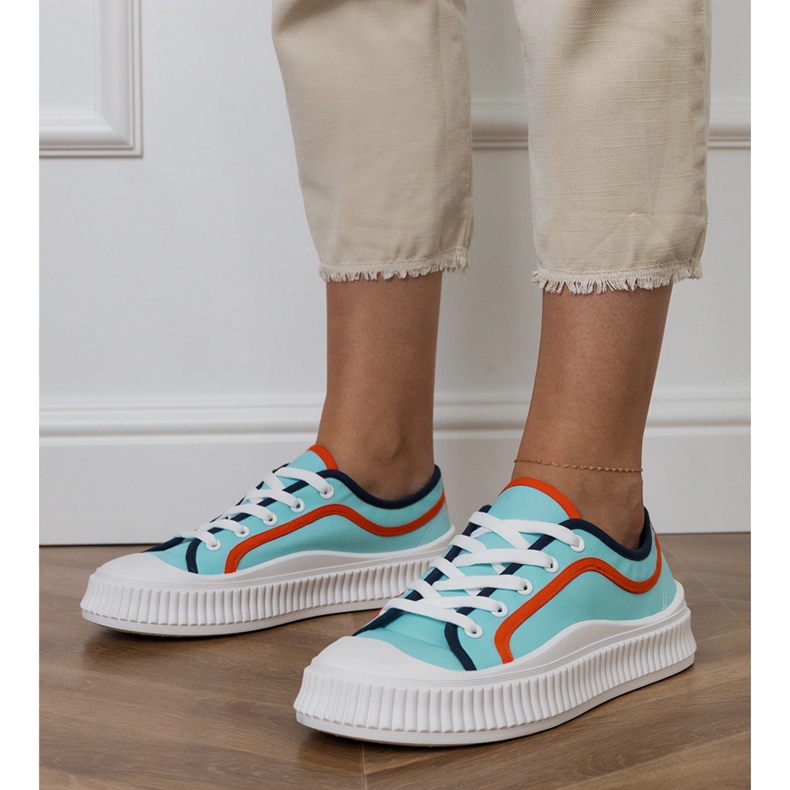 Blå platformssneakers til kvinder 1