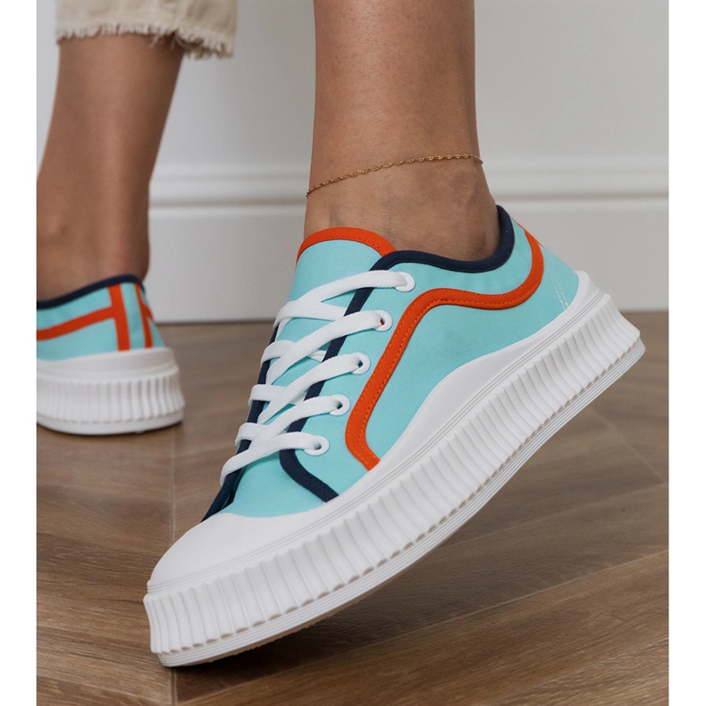 Blå platformssneakers til kvinder 2