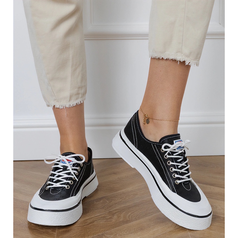 Sorte platformssneakers til kvinder 2