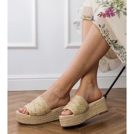 Gyldne hjemmesko Espadrilles på platformen gylden 2
