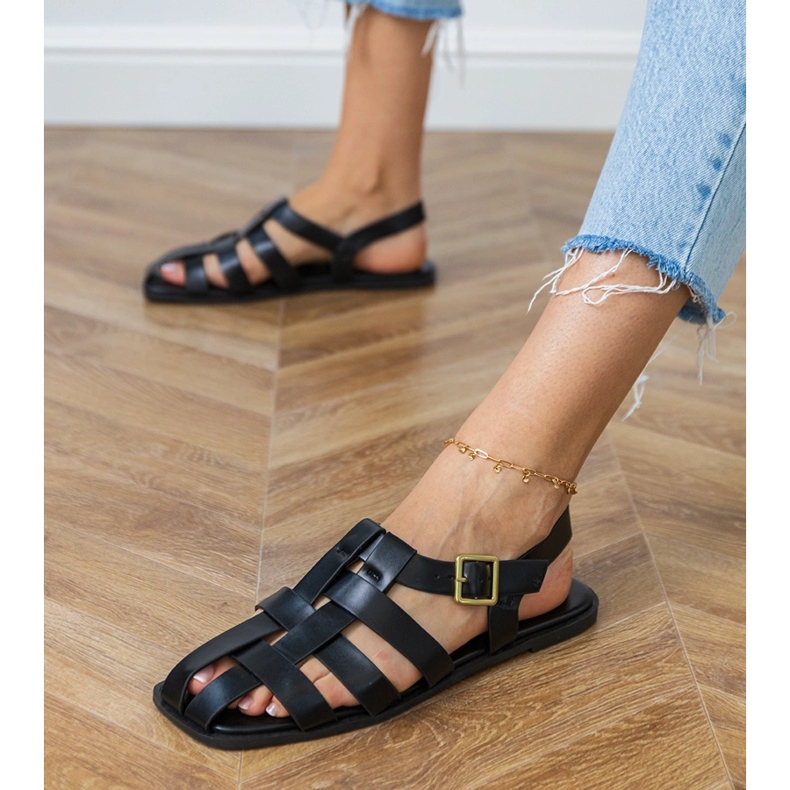 Sort sandaler Gladiator bygget 2