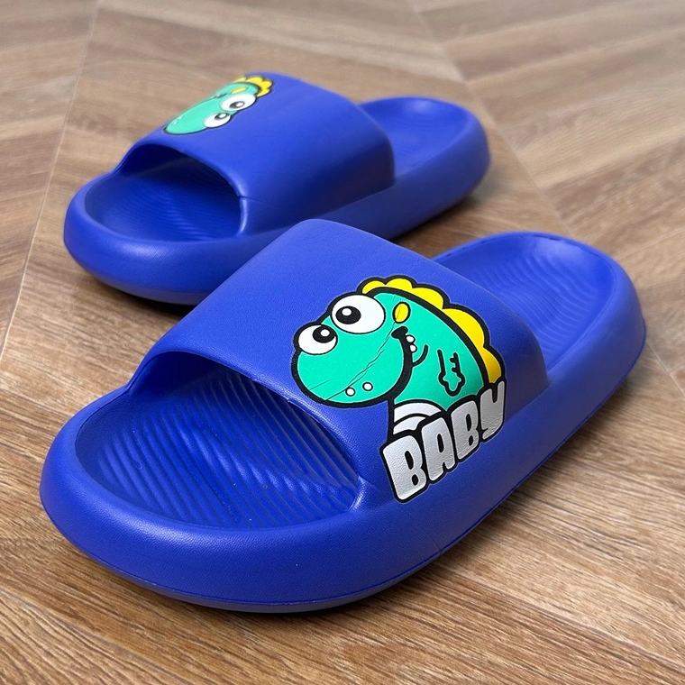 Blå børns flip flops med tryk 2
