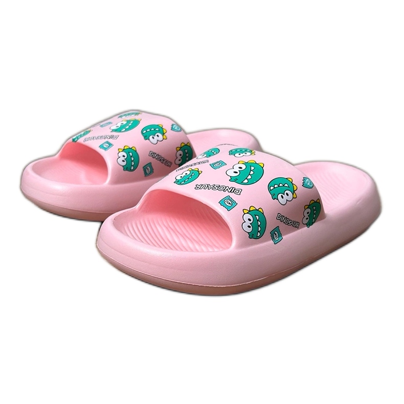 Lyserøde børns flip flops med tryk 2