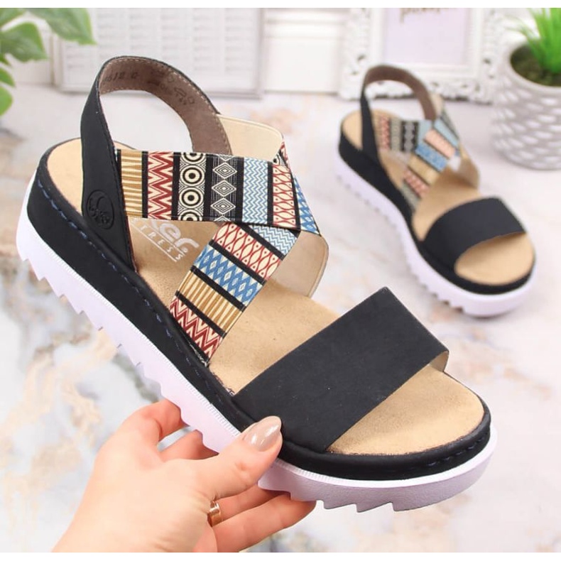 Kvinders sandaler rieker v44g8-14 sort 2