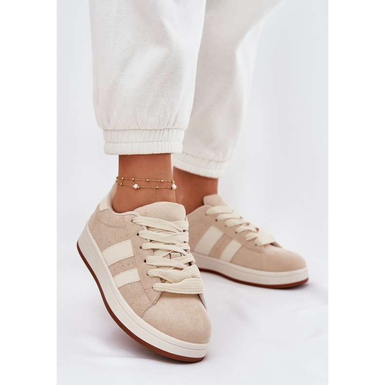 EVento Kvinders sneakers med Eco Suede Beige 2