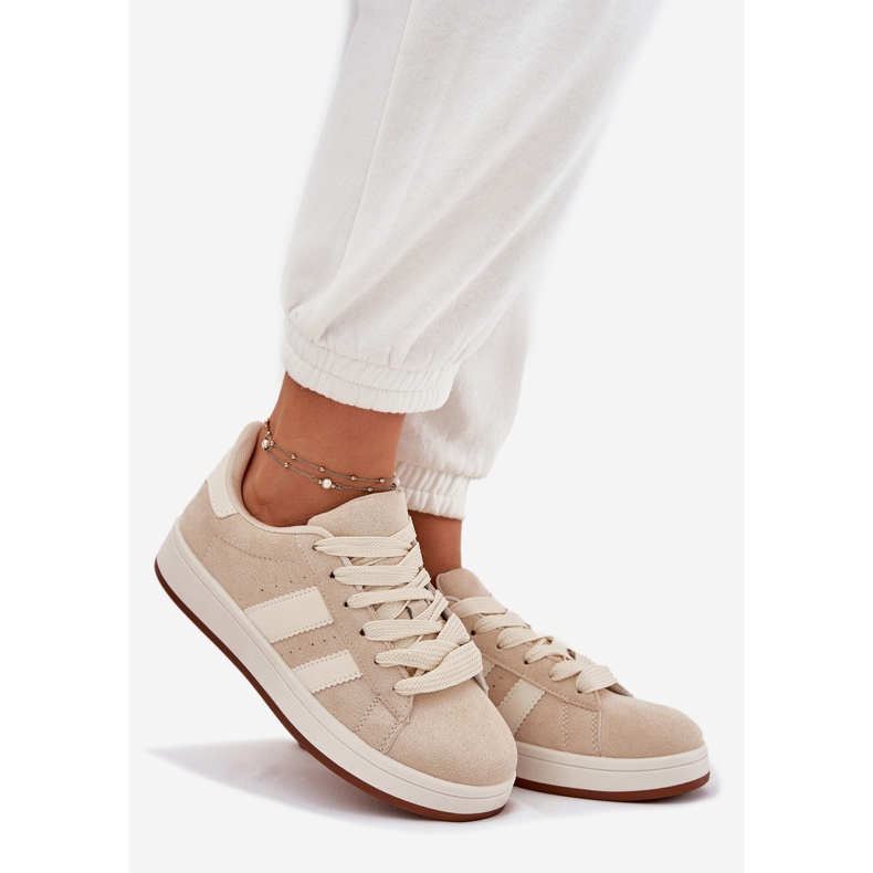 EVento Kvinders sneakers med Eco Suede Beige 1