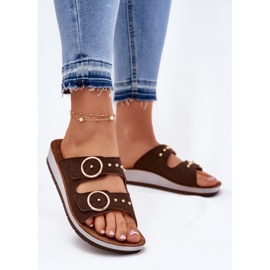 Komfortable kvinders inblu CP000054 Brown Flip -Flops brun 2