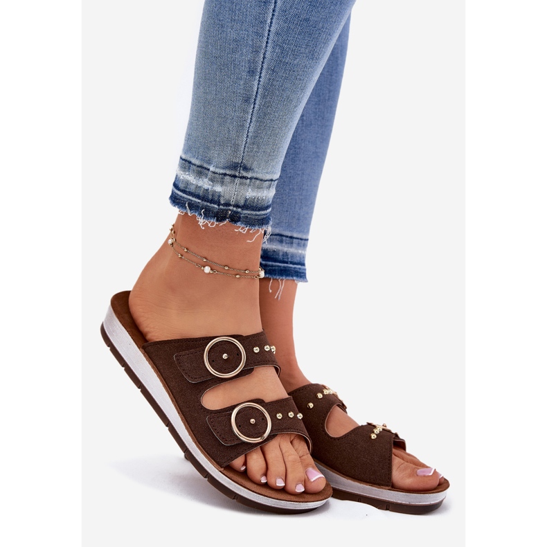 Komfortable kvinders inblu CP000054 Brown Flip -Flops brun 1