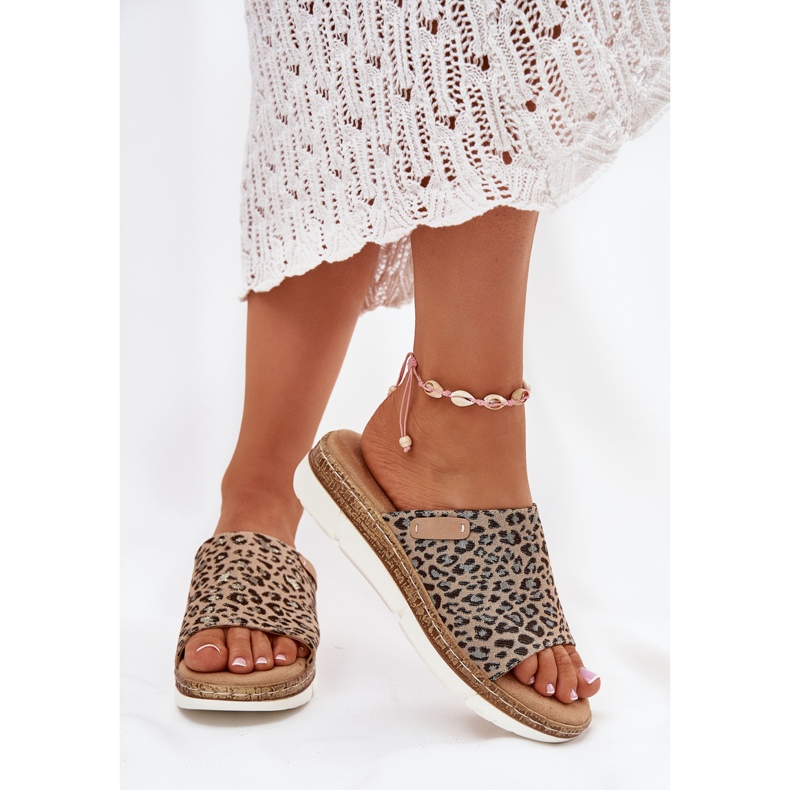 Kvinders flip flops leopard brun 2