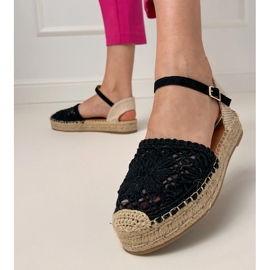 Sort Espadrilles Openwork Sandaler 3