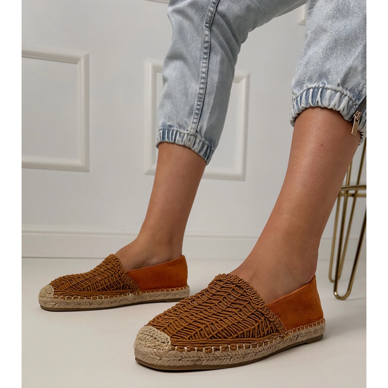 Brun Openwork Espadrilles på platformen 1