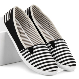 Stribede slipons sort 2