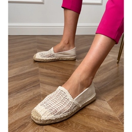 Beige Openwork Espadrilles på platformen 2