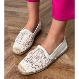 Beige Openwork Espadrilles på platformen 3