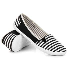 Stribede slipons sort 1