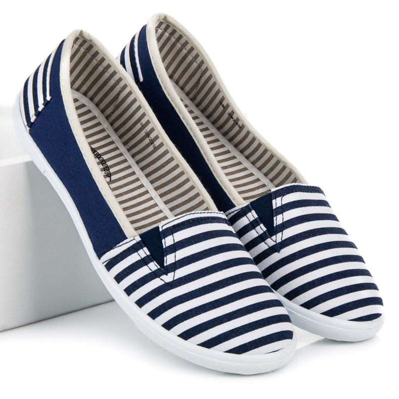 Stribede slipons blå 1