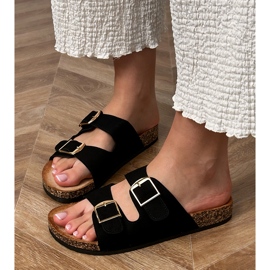 Sort flip flops med kork sål 2