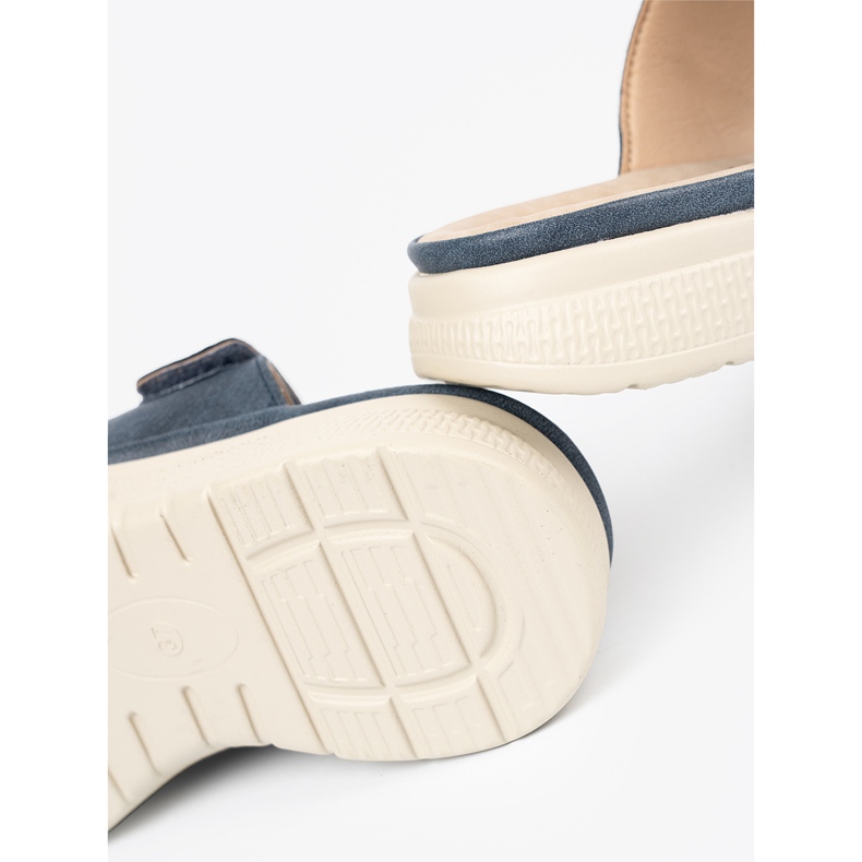 Komfortable kvinders velcro flip flops blå 1