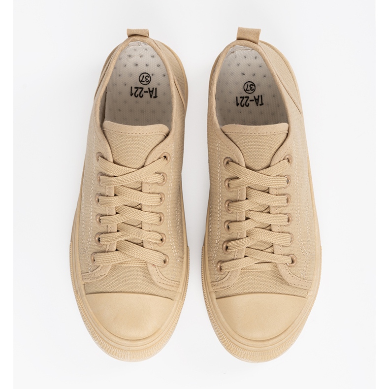 Beige lave kvinders sneakers 1