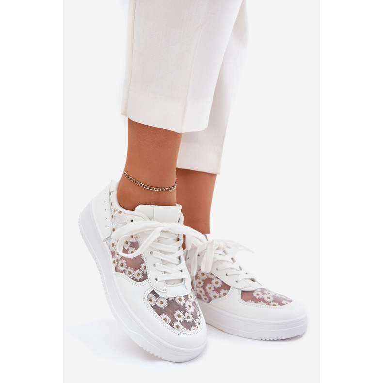Kvinders mesh sneakers White Stokrotki hvid 1