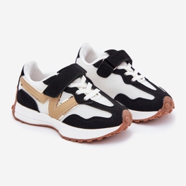 Børns sneakers med hvid og hvid velcro sort 1