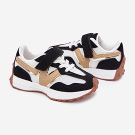 Børns sneakers med hvid og hvid velcro sort 2