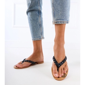 Sort flip -flops flip -flops dekoreret med småsten 1