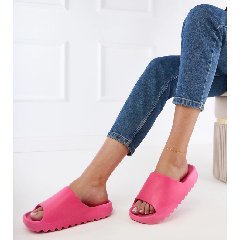 Lyserød kvinders gummi flip flops 1