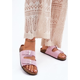 Kvinders flip flops på Cork -platformen Lavendel spænder lilla 2