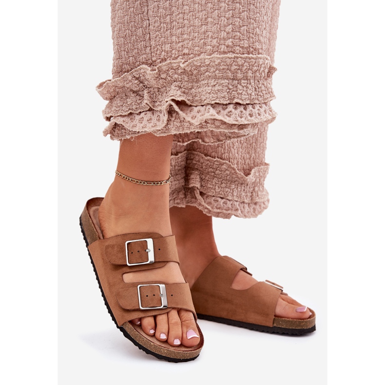 Kvinders flip flops på Camel Camel Cork -platformen brun 1