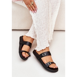 Dame-flip-flops med spænder, sort 3