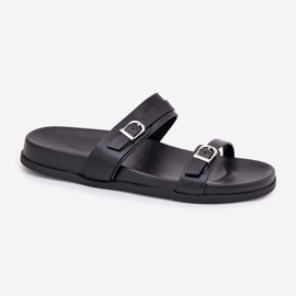 Dame-flip-flops med spænder, sort 4