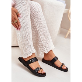 Dame-flip-flops med spænder, sort 5
