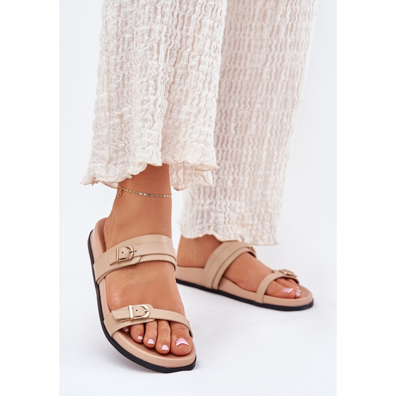 Flip-flops til kvinder med beige spænder 2