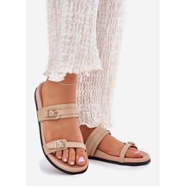 Flip-flops til kvinder med beige spænder 1