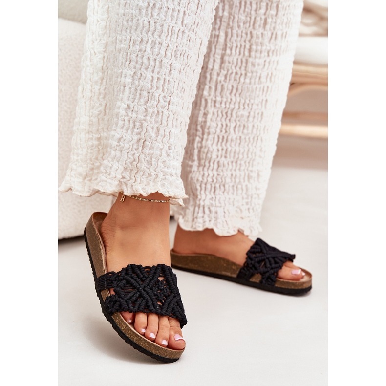 Kvinders flip flops på Cork -platformen sort 2