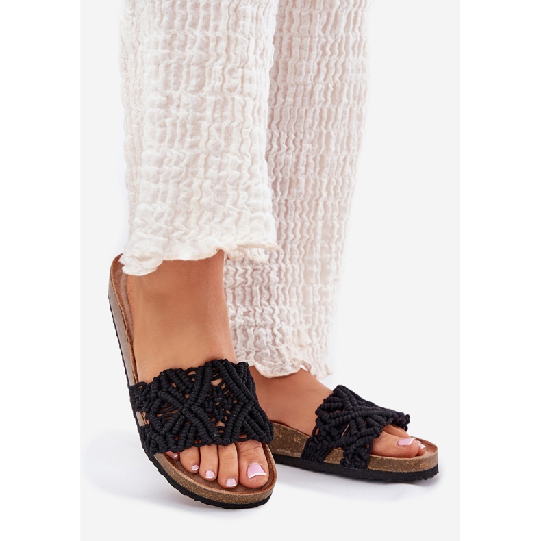 Kvinders flip flops på Cork -platformen sort 1