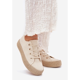 Kvinders sneakers på platformen med Braid Beige 1
