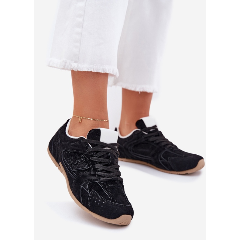 Kvinders sportssko med Eco Suede Black sort 1