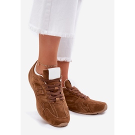 Kvinders sportssko med Eco Suede -kamel brun 1