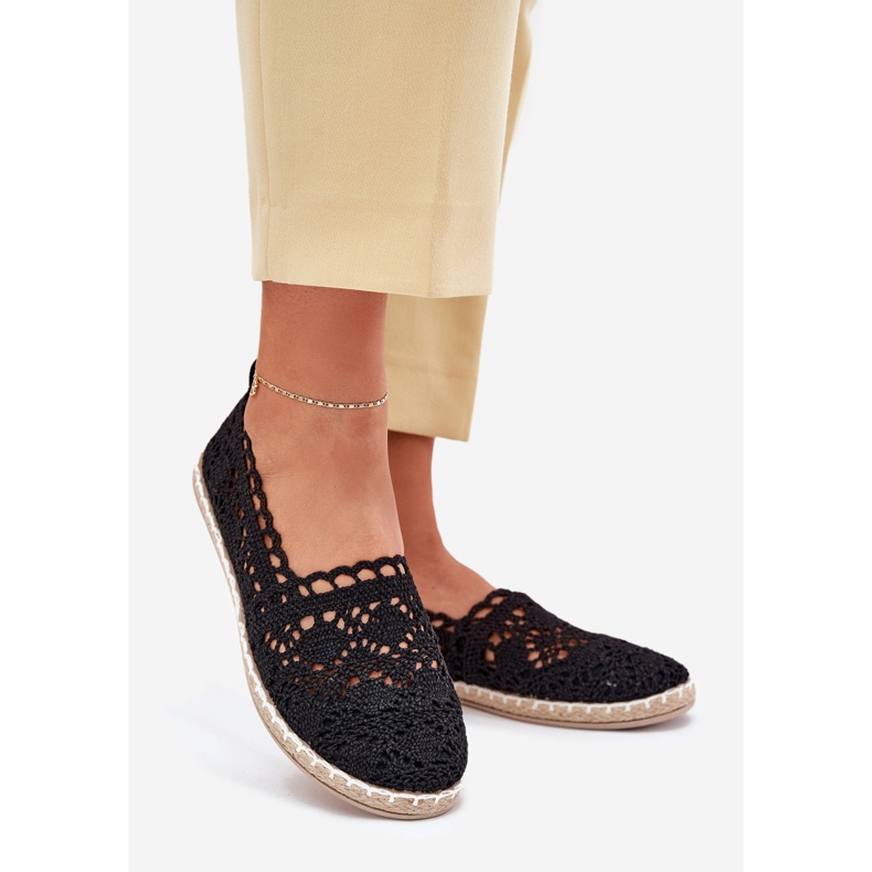 Blonder kvinders blonder sorte espadriller 1