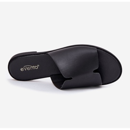 EVento Kvinders flip flip flops med fladt -hælet læder sort 2