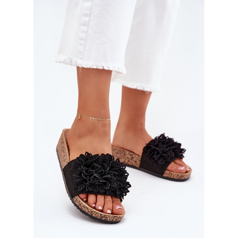 Kvinders flip flops på Cork -platformen sort 2