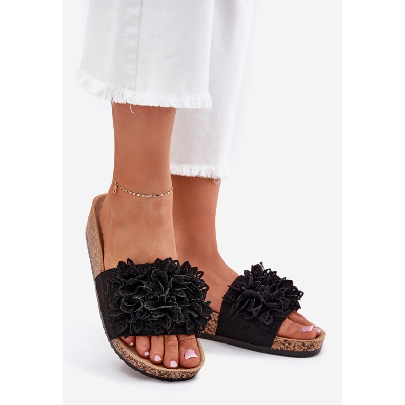 Kvinders flip flops på Cork -platformen sort 1