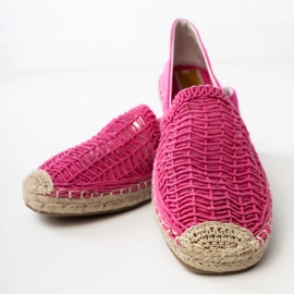 Pink Openwork Espadrilles på platformen lyserød 4