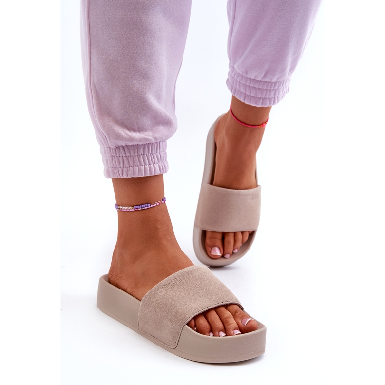 Ruskindsflip-flops til kvinder Big Star NN274A671 Beige 2