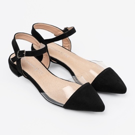 Goodin Elegante kvinders sandaler med gennemsigtige indsatser sort 2
